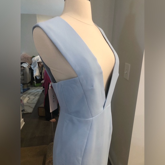 House Of CB, 'Selma' Light Blue plunge Crepe Dress, Size Small - NWT - Picture 7 of 12